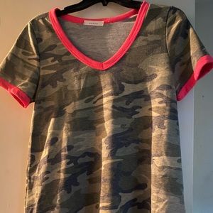Camo and hot pink top